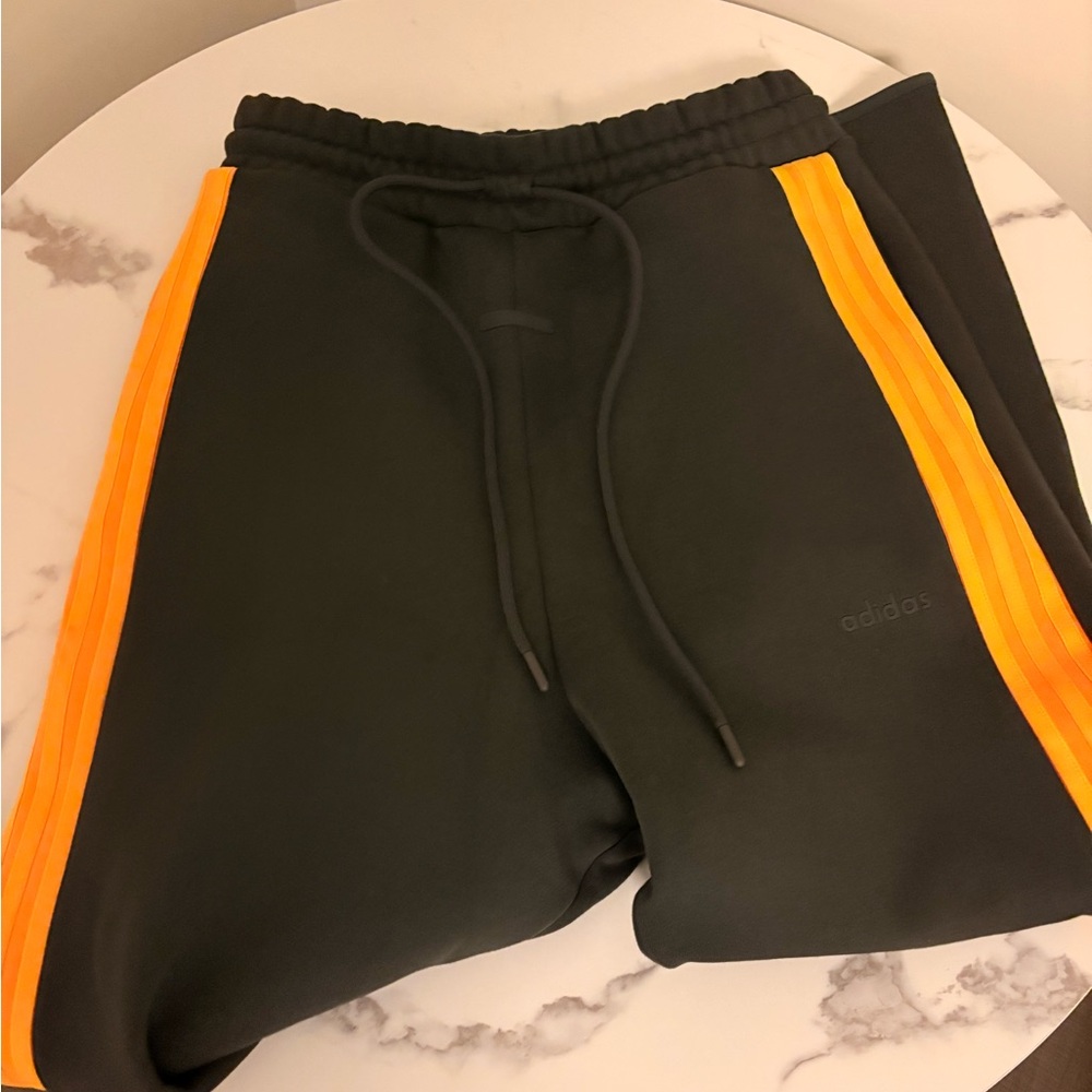 Fear of god x Adidas Dark Gray Joggers with yellow Stripes